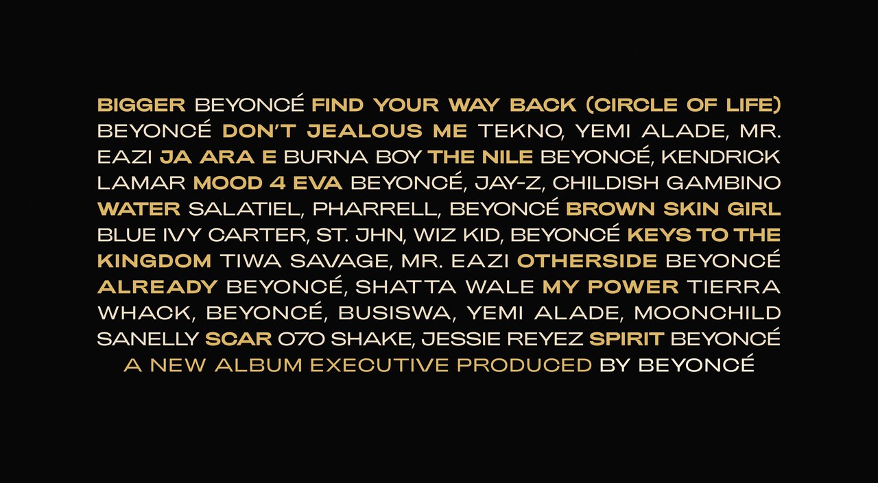 Beyonce The Gift Tracklist