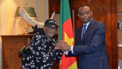 Spike Lee And Cameroonian Ambassador to France André Magnus Ekoumou.