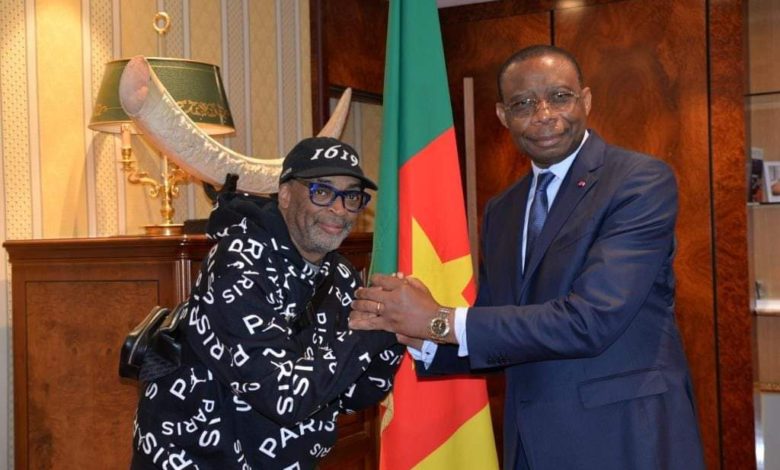 Spike Lee And Cameroonian Ambassador to France André Magnus Ekoumou.