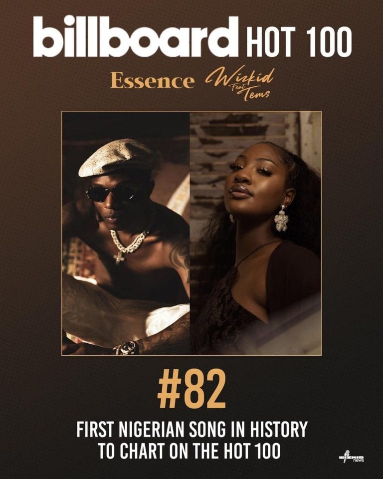 Wizkid's “Essence” Becomes The First Nigerian Song To Debut At No.82 On Billboard Hot 100