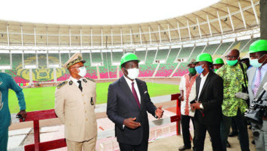 The 60,000 capacity Olembe stadium was visited by the minister of sports prof. Narcisse Mouelle kombi,