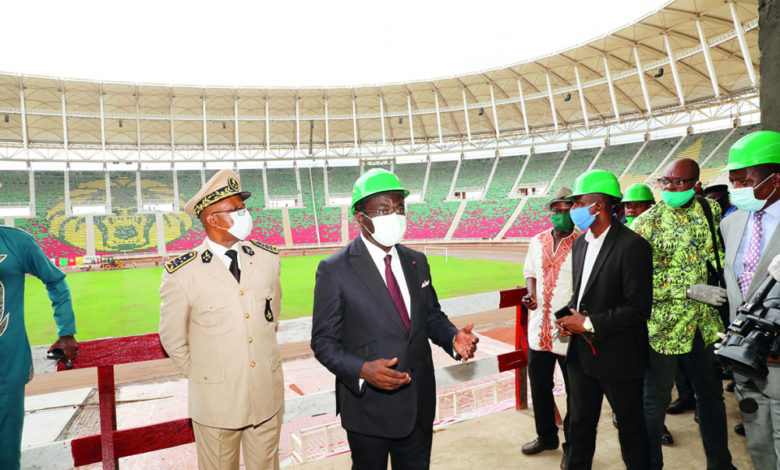 The 60,000 capacity Olembe stadium was visited by the minister of sports prof. Narcisse Mouelle kombi,