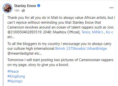 Stanley Enow Facebook Screenshot