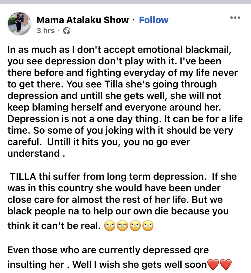 Suicide Attempt: Cameroonian Female Rapper Tilla Attempts Suicide