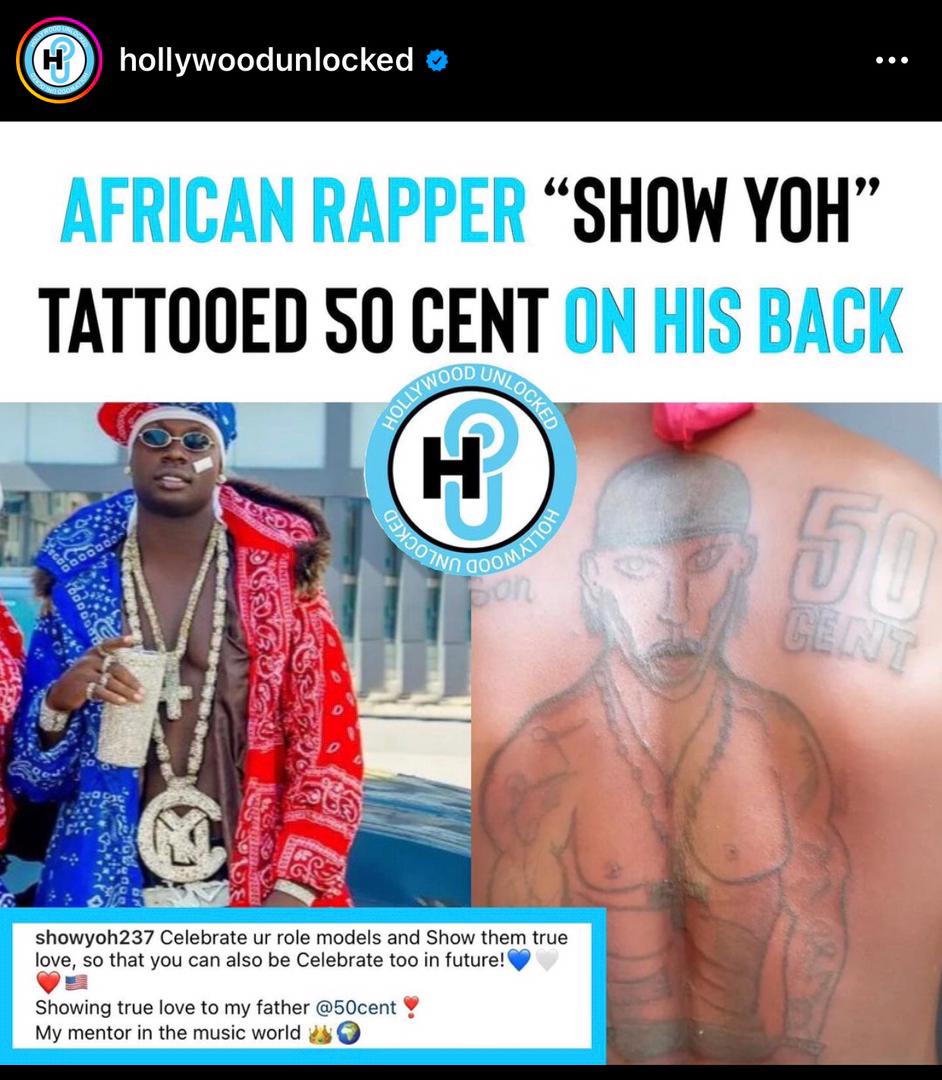 Show Yoh Trends After His Poorly Done Tattoo Of 50Cent Goes Viral