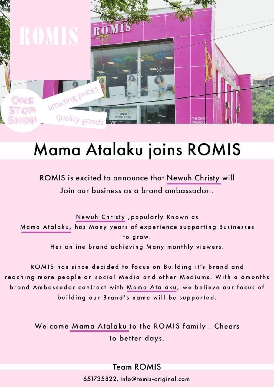 Mama Atalaku secures Brand Ambassador contract deal with ROMIS