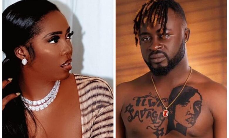 Cameroon Singer Olatokay tattoos Tiwa Savage’s face on his chest