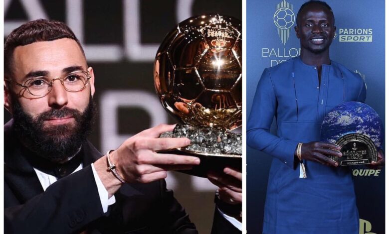 BALLON D'OR 2022: Karim Benzema Wins Ballon D'or, Sadio Mane Second