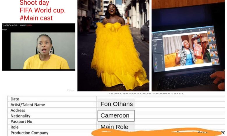 Cameroonian Commercial Model Fon Othans craps an Advertisement deal with the Fifa World Cup