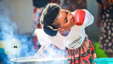 Beautiful Bride cooks with teeth on her wedding day