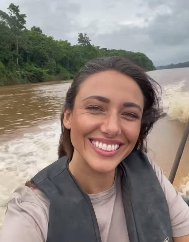 Miss France 2012, Delphine Wespiser is currently visiting Cameroon for a documentary