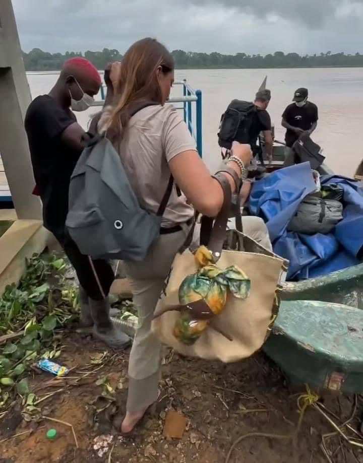 Miss France 2012, Delphine Wespiser is currently visiting Cameroon for a documentary