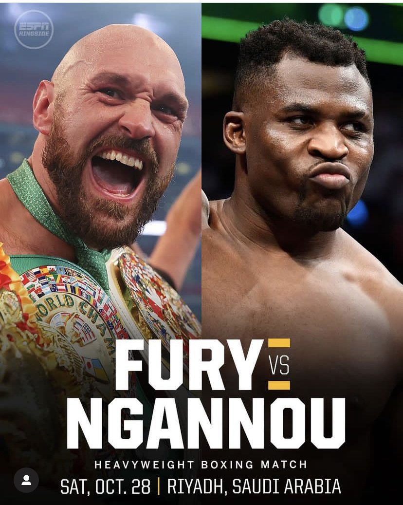 Francis Ngannou vs. Tyson Fury boxing match booked for October 28th 2023 in Saudi Arabia