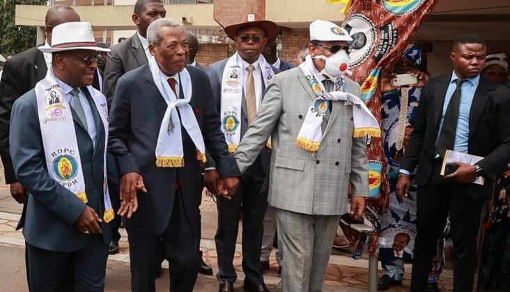 Cameroon’s Top CPDM Members Prime Minister Joseph Dion Ngute, Senate President Marcel Niat Njifenji and Labour Minister Grégoire in Yaoundé on November 6, 2022.