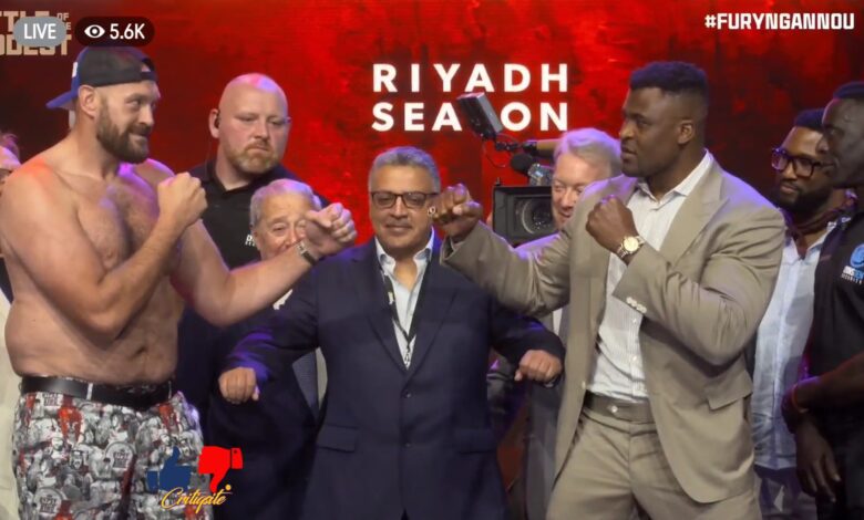 Tyson Fury Face Off with Francis Ngannou