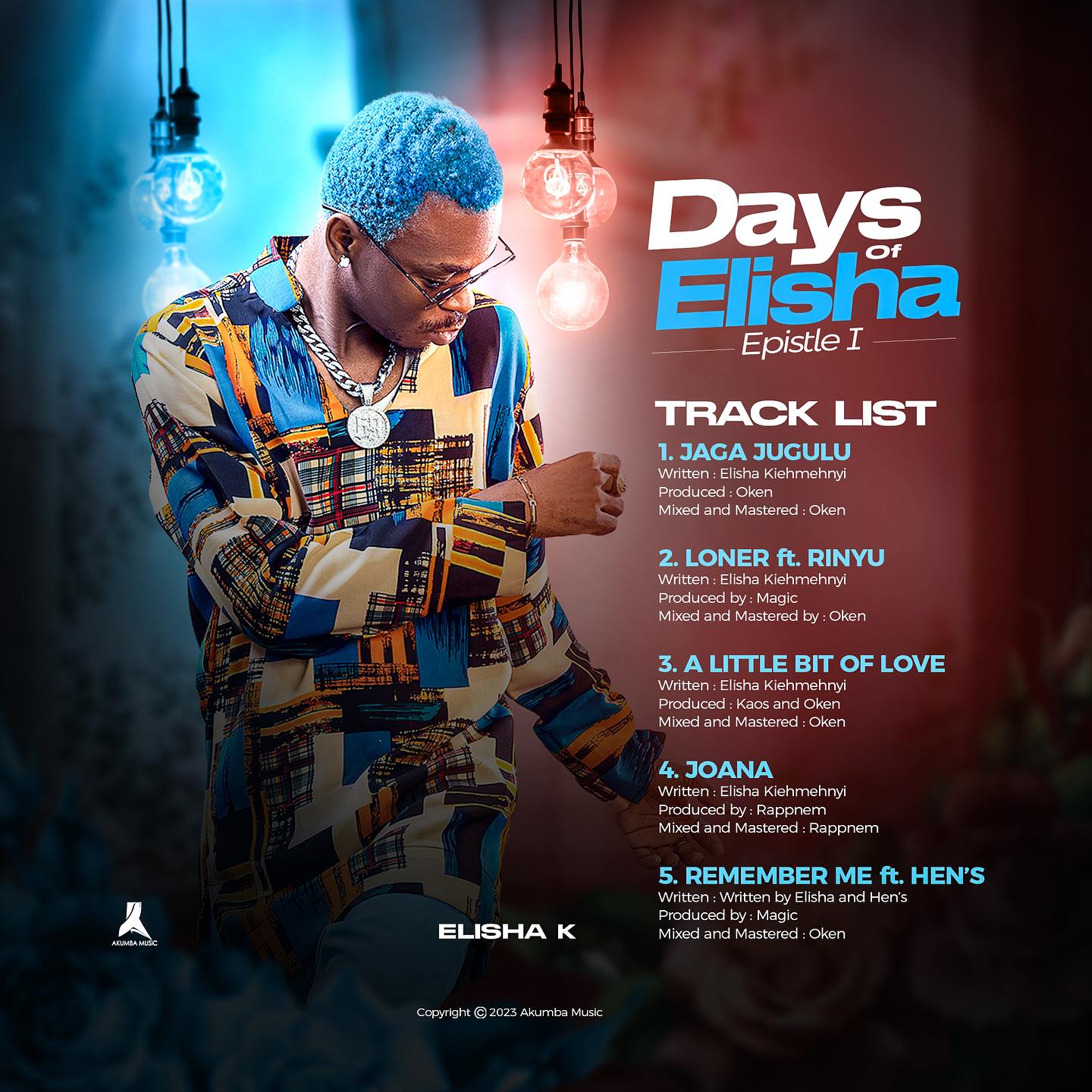 Tracklist Artwork of the EP (Days of Elisha)