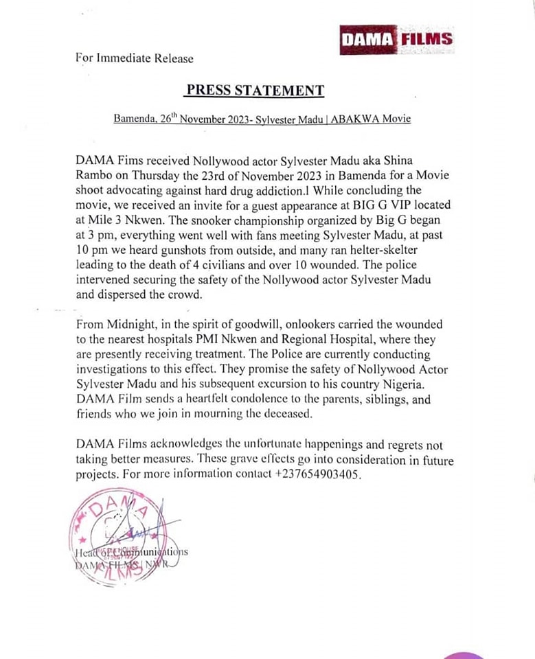 Press Release From Dama