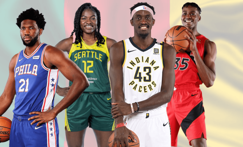 Cameroonians playing in the NBA From Left (Embiid, Fonkam, Siakam, Koloko)